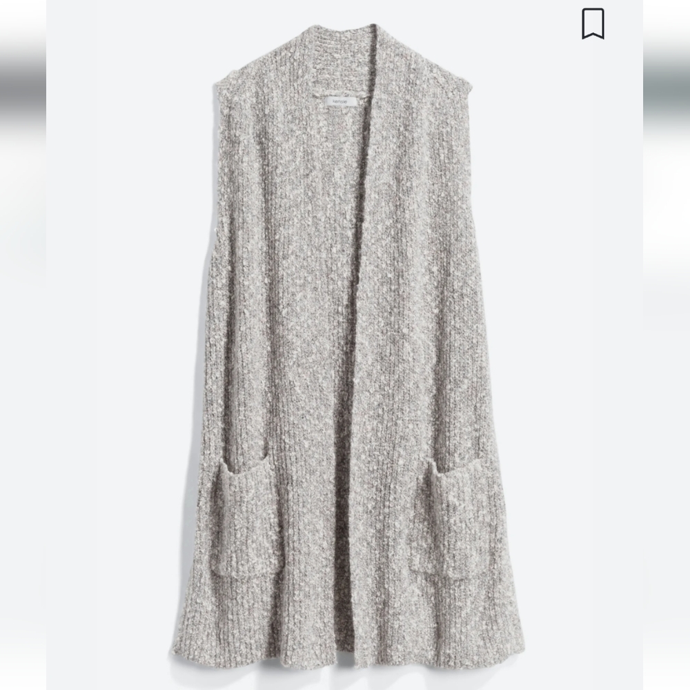 Kensie sleeveless duster cardigan w 2 front pockets - Picture 1 of 1